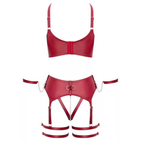 Cottelli Bondage - Kreuzträger-BH-Set (Rot) - L