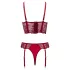 Cottelli - zweiteiliges Spitzen-Strapsset (rot) - M