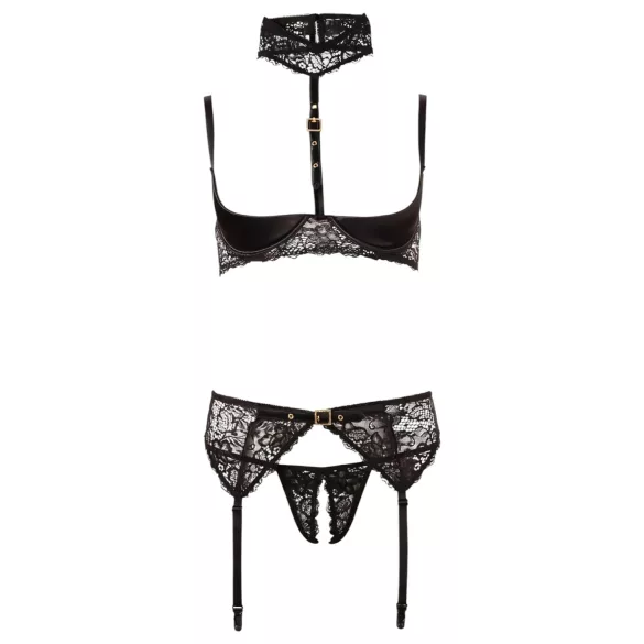 Abierta Fina - Heiße Spitze - Dessous-Trio - 80B/M