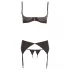 Abierta Fina - Glänzendes Schmuck-Dessous-Set (schwarz)