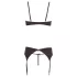 Abierta Fina - Glänzendes Schmuck-Dessous-Set (schwarz)