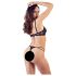 Cottelli - Riemen-BH & String mit Ringen (schwarz) - 85C/L