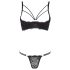 Cottelli - Riemen-BH & String mit Ringen (schwarz) - 85C/L