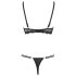 Cottelli - Riemen-BH & String mit Ringen (schwarz) - 85C/L