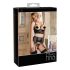 Abierta Fina - Funkelndes Spitzen-Dessous-Set (Schwarz)