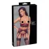Cottelli Bondage - Mattes BH-Set mit Spitze (rot) - L