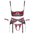 Cottelli Bondage - Mattes BH-Set mit Spitze (rot) - L