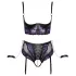 Cottelli Bondage - BH-Set mit Handschellen (schwarz-lila) - L