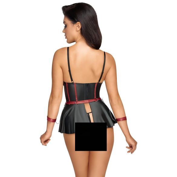 Cottelli Bondage - Glänzendes Set & Handfesseln (Schwarz)