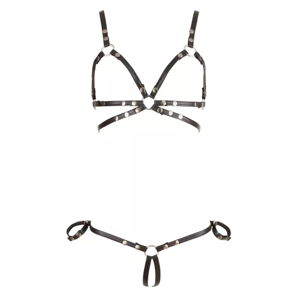 Cottelli Bondage - Glänzendes Körpergeschirr Bikini (schwarz) - XL