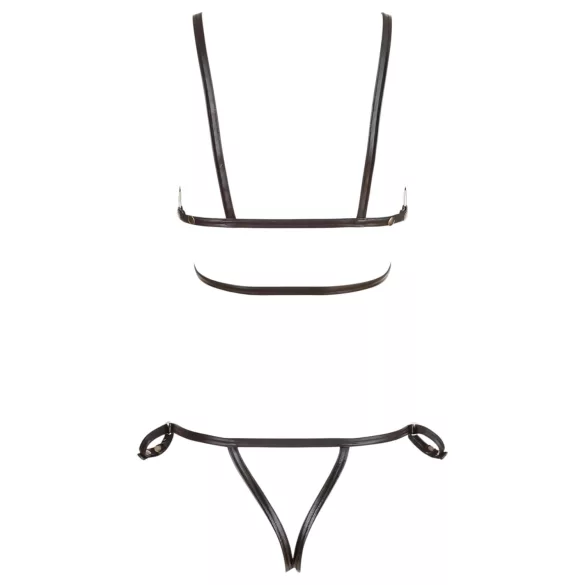 Cottelli Bondage - Glänzendes Körpergeschirr Bikini (schwarz) - XL