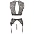 Cottelli Bondage - Spitzen‑Dessous-Set + Handschellen (4-teilig)
