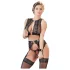 Cottelli Bondage - Spitzen‑Dessous-Set + Handschellen (4-teilig) - M