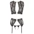 Cottelli Bondage - Spitzen‑Dessous-Set + Handschellen (4-teilig) - L