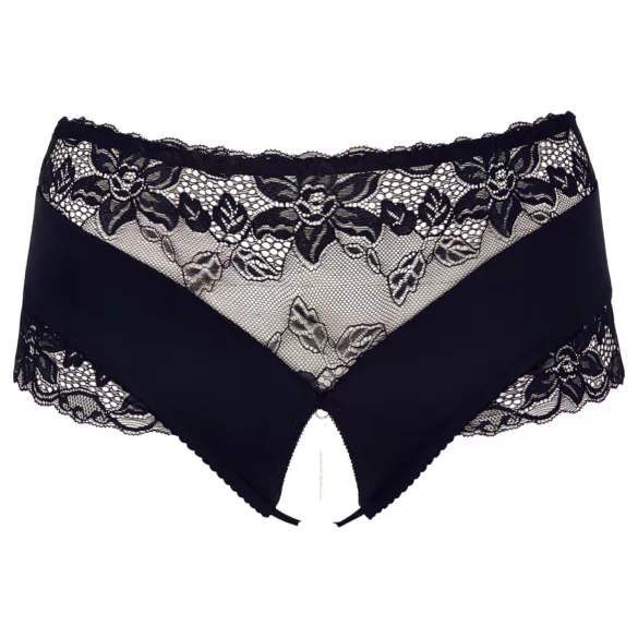Cottelli Plus Size - Spitzenperlen offener Slip (schwarz)