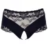 Cottelli Plus Size - Spitzenperlen offener Slip (schwarz)