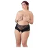 Cottelli Plus Size - Spitzenperlen offener Slip (schwarz) - 2XL