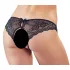 Cottelli - Spitzen-Slip mit Schleife und offenem Schritt (schwarz) - XL