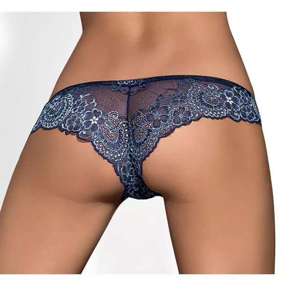 Obsessive Auroria - Schleifenverzierte Damen-Slips (Blau) - L/XL