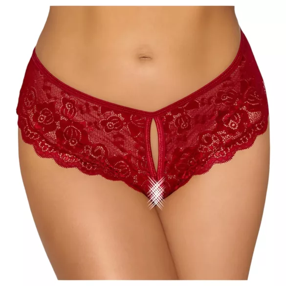 Cottelli - offener Spitzen-Slip (rot)