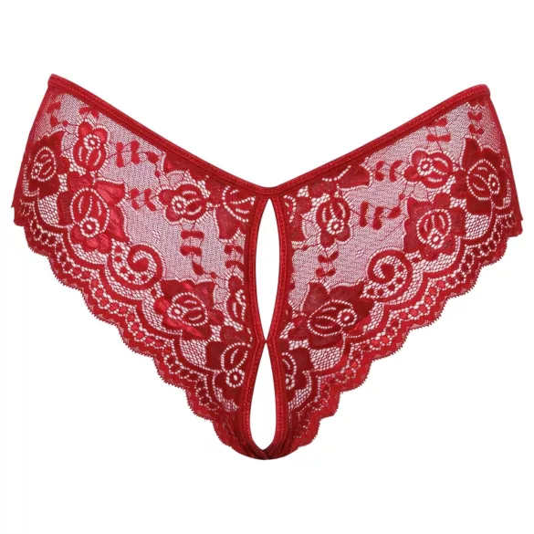 Cottelli - offener Spitzen-Slip (rot)