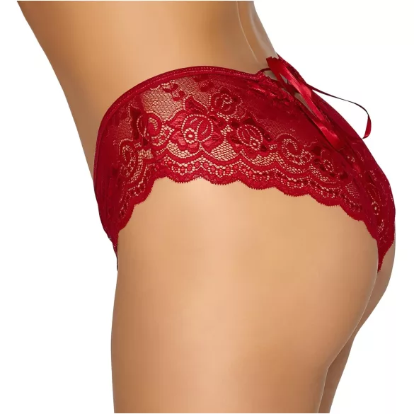 Cottelli - offener Spitzen-Slip (rot) - XL