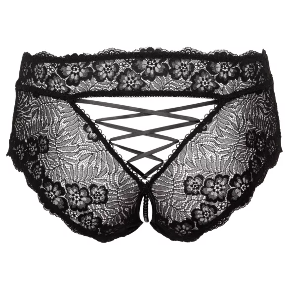 Cottelli Curves - Offene Spitzenpanty (Schwarz) - XL