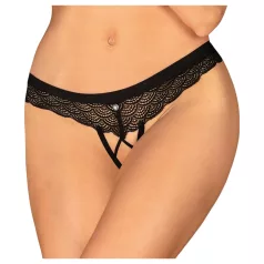 Obsessive Chemeris - Offener Tanga (Schwarz) - M/L