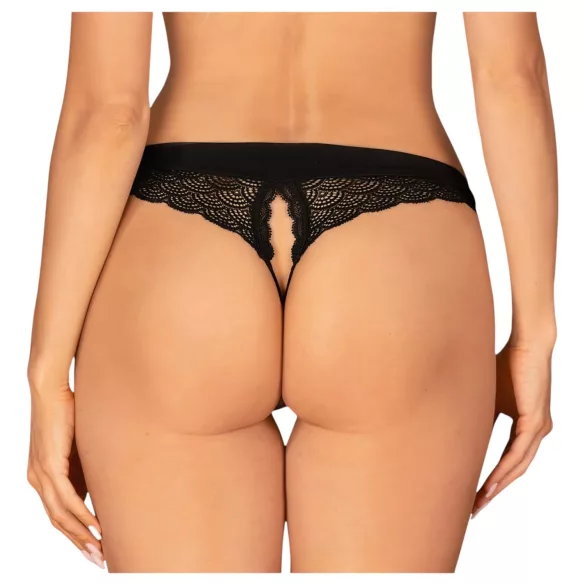 Obsessive Chemeris - Offener Tanga (Schwarz)