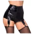 Noir - Glänzende Hotpants mit Strumpfhalter (Schwarz) - M