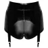 Noir - Glänzende Hotpants mit Strumpfhalter (Schwarz) - M