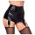 Noir - Glänzende Hotpants mit Strumpfhalter (Schwarz) - L