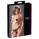 Cottelli - Perlenverzierte offene Spitzen-Tanga (schwarz) - XL