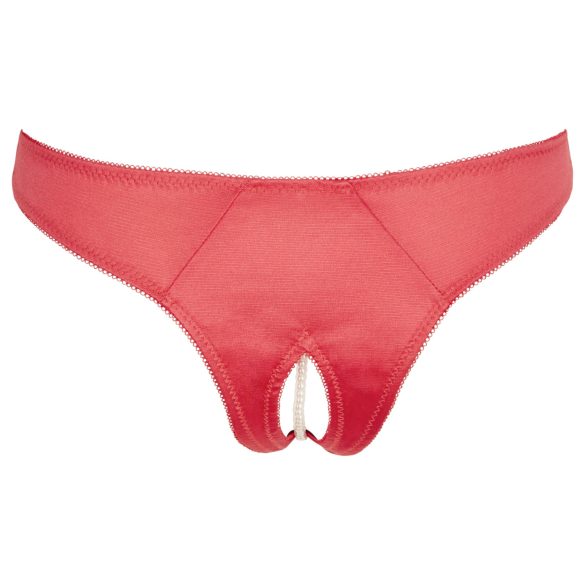 Cottelli - Perlen und offene Blumen-Damenhose (rot) - XL