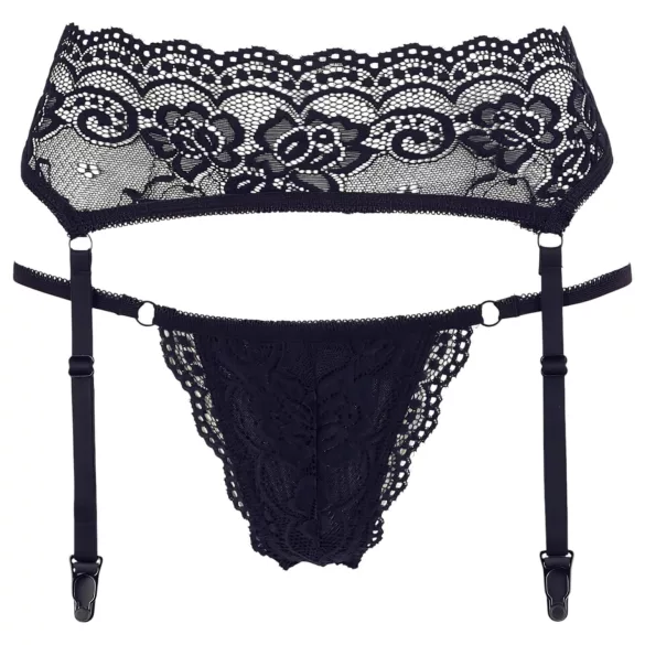 Cottelli - Spitze Strapsgürtel und String (schwarz) - L