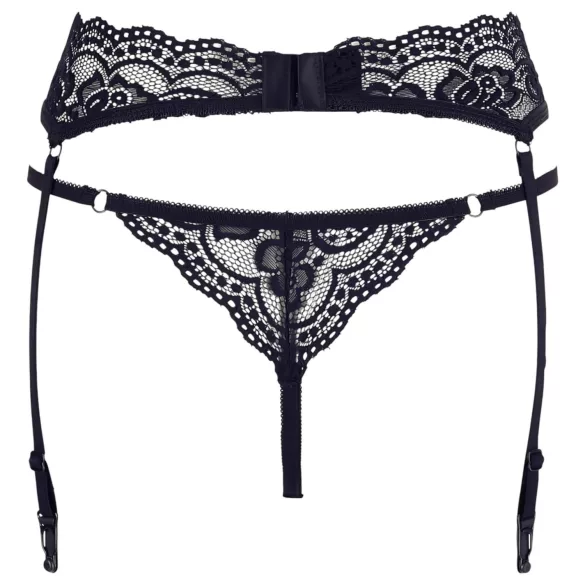 Cottelli - Spitze Strapsgürtel und String (schwarz) - XL