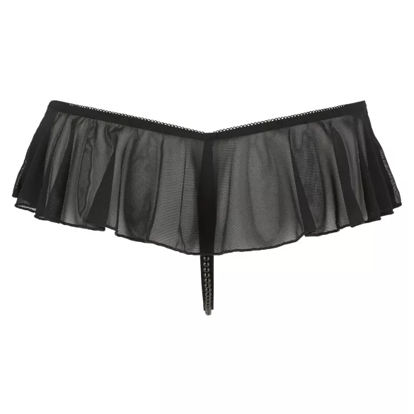 Cottelli - Offener, Perlenbesetzter Spitzentanga (Schwarz) - L