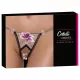Cottelli - Luxus, bestickter Lilien-Tanga (schwarz-weiß)