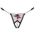 Cottelli - Luxus Lilienstickerei Tanga (Schwarz-Weiß) - M/L