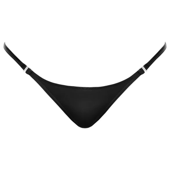 Noir - Glanz-String (Schwarz) - L/XL