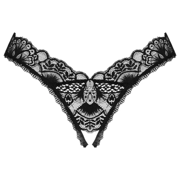 Obsessive Donna Dream - Spitze offener Tanga (schwarz) - XL/XXL