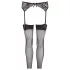 NO:XQSE - Schwarzes Spitzen-Strumpfhalterset - M/L