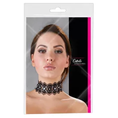 Cottelli - Perlen- und Strass-Spitzenkragen (schwarz)
