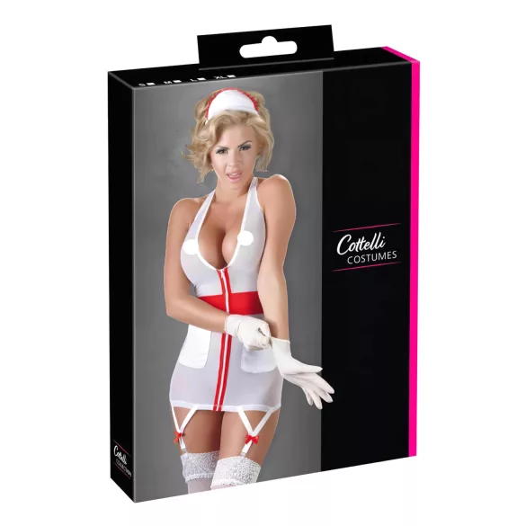 Cottelli - Verführerisches Krankenschwester-Outfit mit Strapse - L