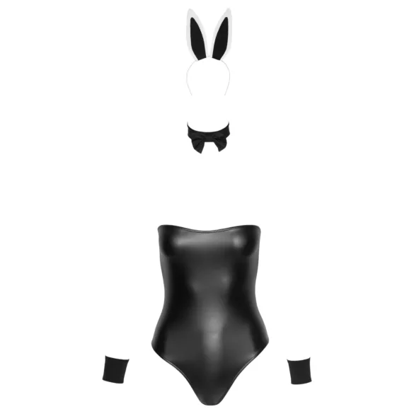 Cottelli Bunny - glänzendes, sexy Hasenkostüm (5-teilig) - L