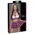 Cottelli - kariertes Schulmädchen-Kostüm Set (Pink) - L