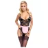 Cottelli - Transparente Dienstmädchenkostüm (schwarz-pink)