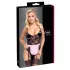 Cottelli - Transparente Dienstmädchenkostüm (schwarz-pink)