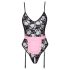 Cottelli - Transparente Dienstmädchenkostüm (schwarz-pink) - M
