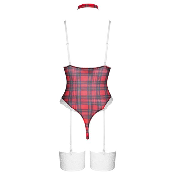 Cottelli - Kariertes Body-Set (Rot)
